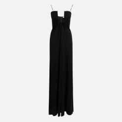 Arced Palm Strapless Dress