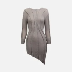 Asymmetric Long Sleeve Dress