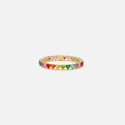 Baguette Riviere Heart Bracelet