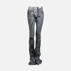 Big Waistband Drape Denim