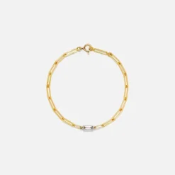 Bracelet Gm 1 Baguettes Clos Diamant Large Link