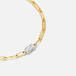 Bracelet Gm 1 Baguettes Clos Diamant Large Link