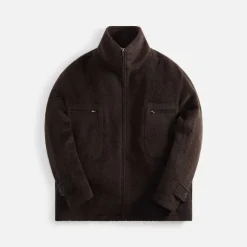 Brushed Suri Alpaca Mohair Jacquard Zip Blouson