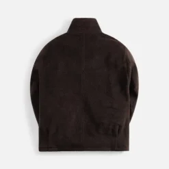 Brushed Suri Alpaca Mohair Jacquard Zip Blouson