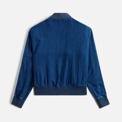 Chambray Track Bomber Jacket