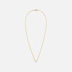 Collier Necklace Pm 1 Baguettes Clos Diamant Small Link