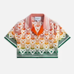 Cuban Collar Cropped Shirt