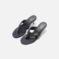 Denim Branded Thong Sandal