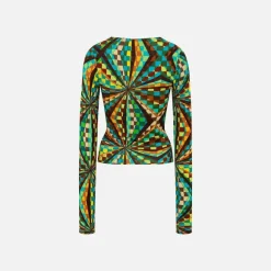 Divy Printed Knot Front Top