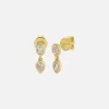 Double Drop Studs 14K Gold