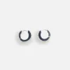 Double Eternity Spike Hoop Earrings Sterling