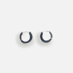 Double Eternity Spike Hoop Earrings Sterling