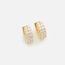 Double Eternity Spike Hoop Earrings 18K Plated