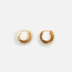 Double Eternity Spike Hoop Earrings 18K Plated