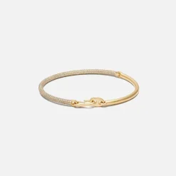 Equinox Bracelet In Yellow Gold With 2/3 Pave White