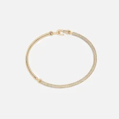 Equinox Bracelet In Yellow Gold With 2/3 Pave White