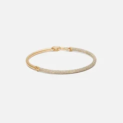 Equinox Bracelet In Yellow Gold With 2/3 Pave White