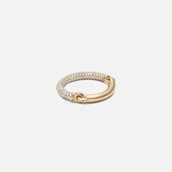 Equinox Ring In Yellow Gold With 2/3 Pave White Diamond