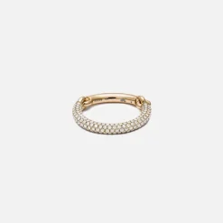 Equinox Ring In Yellow Gold With 2/3 Pave White Diamond