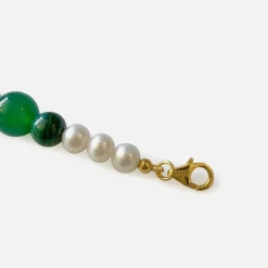 Freshwater Pearl Onyx Malachite Necklace