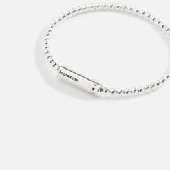 11G Brushed Sterling Beads Bracelet