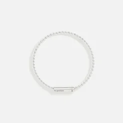11G Brushed Sterling Beads Bracelet