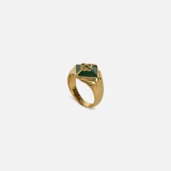 Gold Plated Crystal Ring