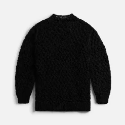 Hand Knit Mesh Crewneck Sweater