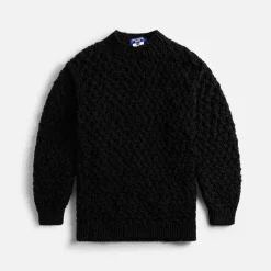 Hand Knit Mesh Crewneck Sweater