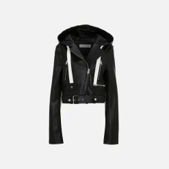 Hooded Biker Jacket