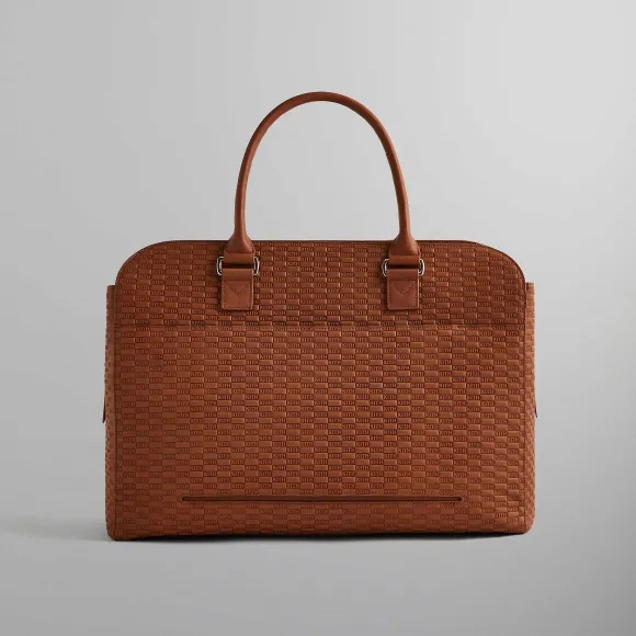 Kith Document Bag In Kith Monogram Deboss Leather