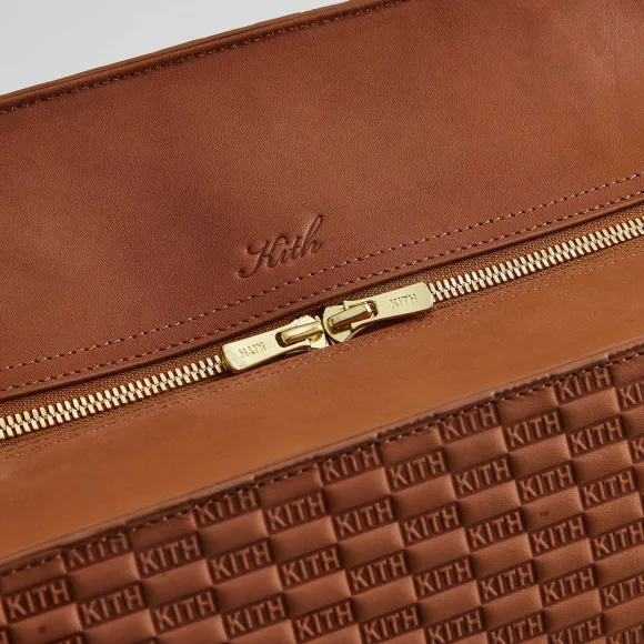 Kith Document Bag In Kith Monogram Deboss Leather