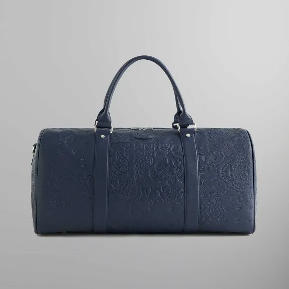 Kith Duffle Bag With Paisley Deboss In Saffiano Leather