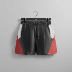 Kith Leather Curtis Panelled Short