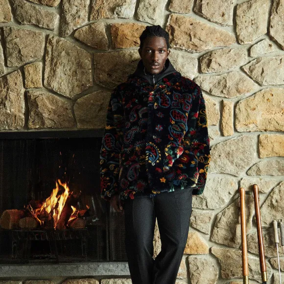 Kith Paisley Fur Short Becker Coat