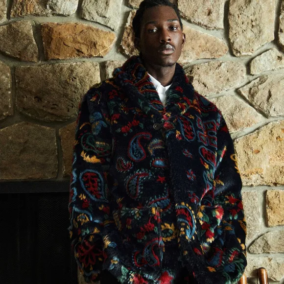 Kith Paisley Fur Short Becker Coat