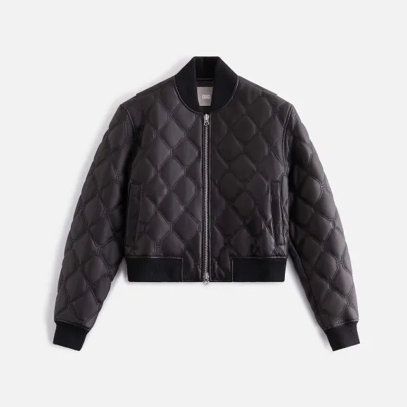 Kith Women Colton Quilted Logo Leather Bomber
