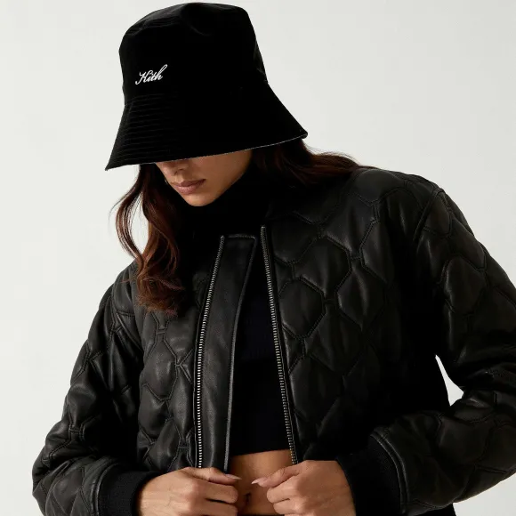 Kith Women Colton Quilted Logo Leather Bomber
