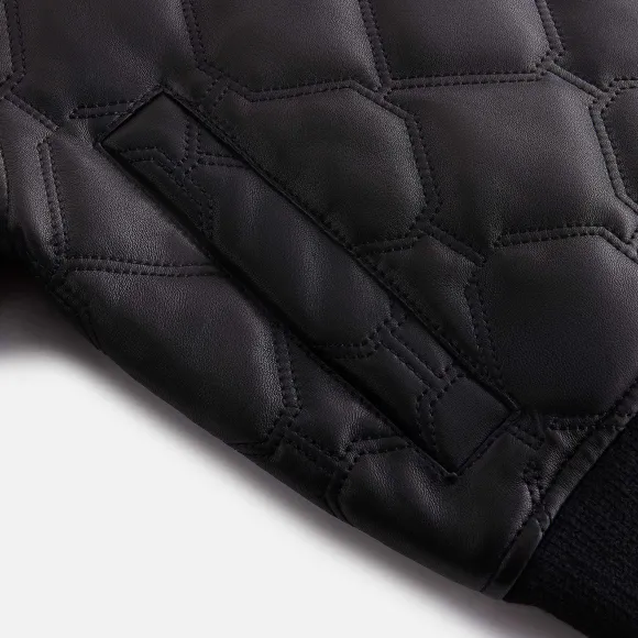 Kith Women Colton Quilted Logo Leather Bomber