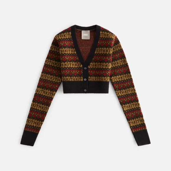 Kith Women Sydney Cropped Logo Fair Isle Cardigan