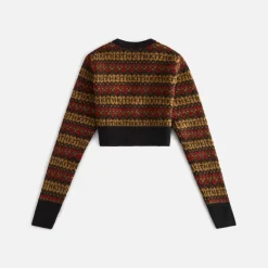 Kith Women Sydney Cropped Logo Fair Isle Cardigan
