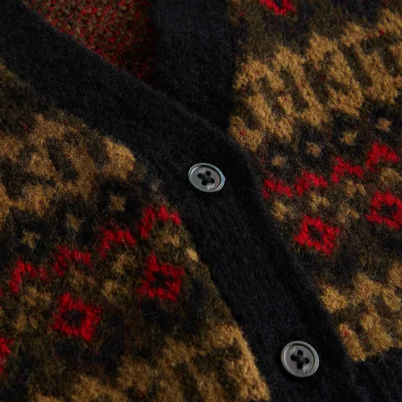 Kith Women Sydney Cropped Logo Fair Isle Cardigan