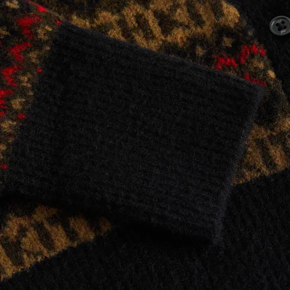 Kith Women Sydney Cropped Logo Fair Isle Cardigan