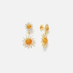 Les Soleils Sun Long Earrings In 18K