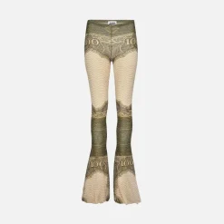 Mesh Flare Printed Pant