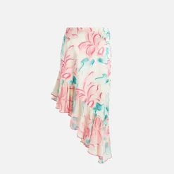 Mesh Floral Midi Skirt
