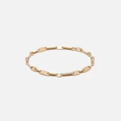 Monolinka 4Mm Bracelet In Yellow With White Diamond Edging