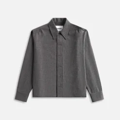 Open Wool Canvas Shirt With Jewels