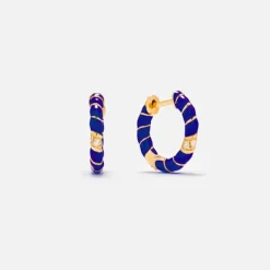 Paire De Creoles Mini Torsade Couleur Hoop Earring