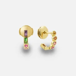 Paire De Creoles Riviere Baguettes Clos Earrings